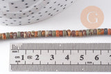 Pierre naturelle picasso, perles de jaspe picasso, perles heishi, 4mm, fil de 40cm, x1 (G1040)