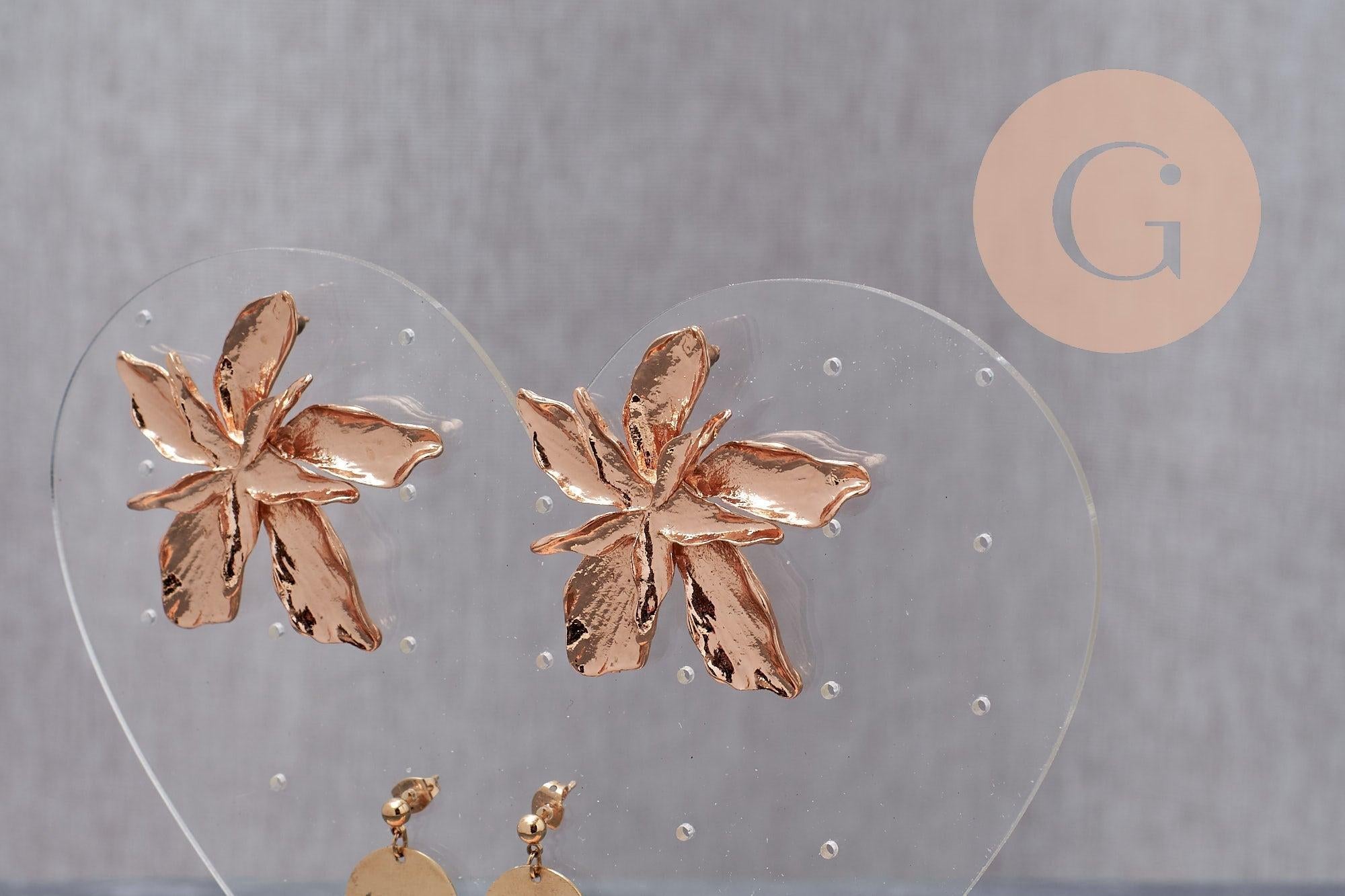 Présentoir à bijoux boucles d'oreilles plexiglas coeur personnalisable 15cm, x1 G10105