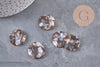 Pendentif rond marron beige plastique acétate 22mm, x2 (G2837)