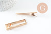 Support barrette fer doré rectangle 60mm, x5 (G4699)