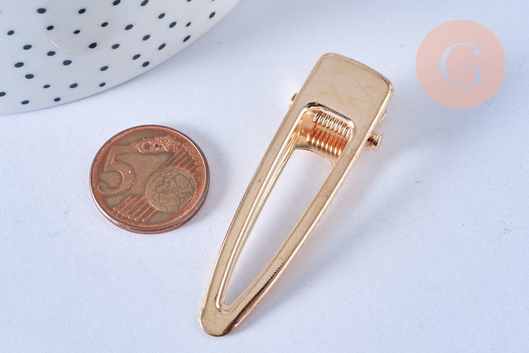 Supports barrette métal doré 17mm, x2 (G4591)