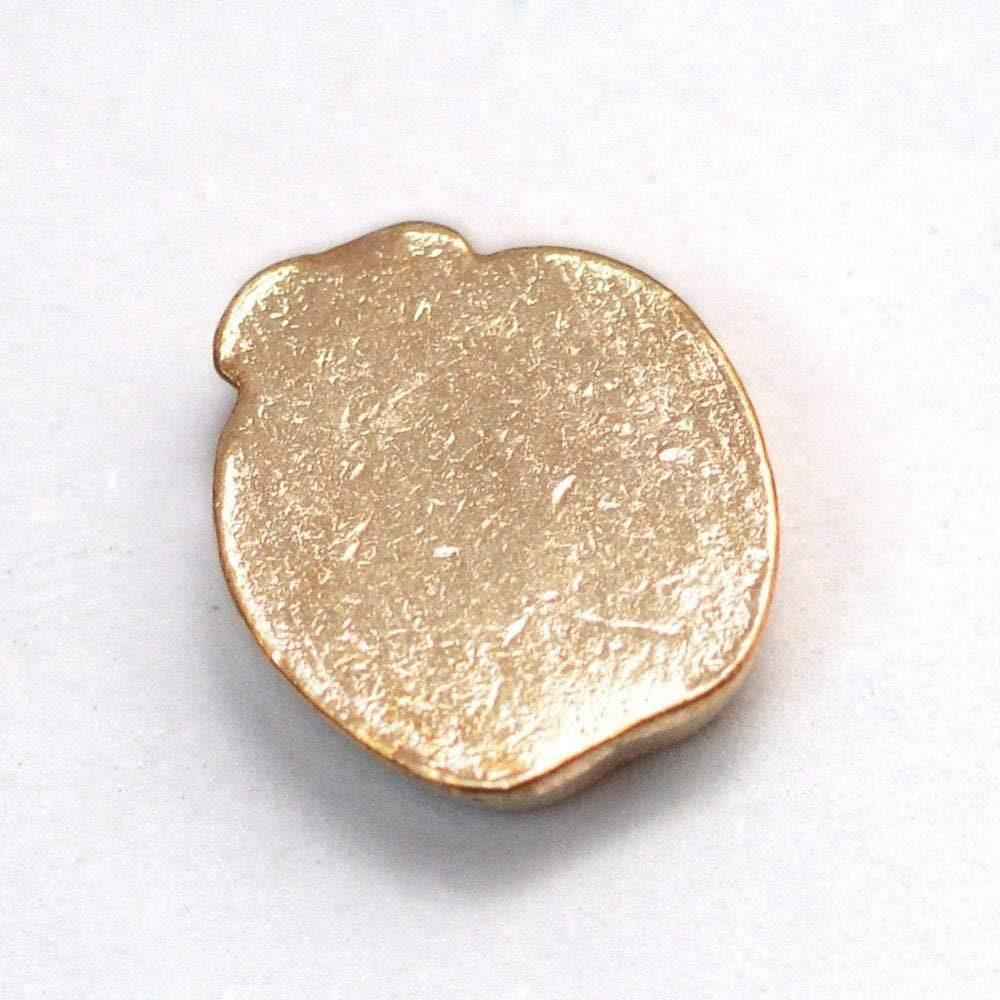 cabochon pomme rouge zamac doré 8.8mm, x2 (G4278)