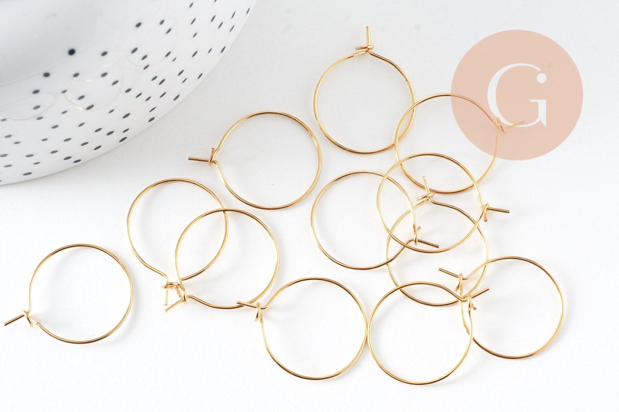 Anneau créole acier 304 doré inoxydable 20mm dorure IP, x20 ou x50 (G7703)