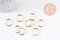 Anneaux ronds ouverts acier 304 inoxydable doré 15x1.2mm, x10 (G10092)