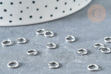 Anneaux ronds acier inoxydable platine 6mm, x5gr (G8152)