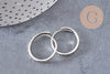 Bague fine réglable argenté gravée coeur 18mm, x1 (G1848)