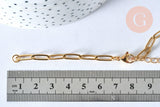 Base de bracelet réglable maille trombone fantaisie or acier 304 inoxydable 14k 14.5cm, bracelet or acier inoxydable, x1 (G5972)