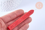 Batonnet de cire à cacheter rouge vif avec mèche, x1 (G7156)