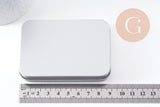 Boite rangement perles bijoux fer platine 9.1 cm, x1 (G10337)
