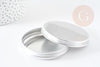 Boite rangement perles métal aluminium ronde 7.15cm, x1 (G2345)