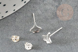 Boucles puce feuille de Gingko chat noeud fine argent massif 925 7mm, x1 paire (G9250)