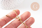 Bracelet réglable chaine serpent fermoir frein acier 304 inoxydable doré IP 14k 2mm/ 27cm, x1 (G5496)