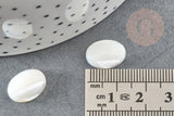 Cabochon ovale nacre blanche naturelle 14x10mm, x1 (G0589)