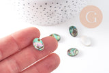 Cabochon ovale nacre noire naturelle ormeau 14mm, x1 (G5905)