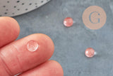 Cabochon rond watermelon stone rose 6mm x1 (G1626)
