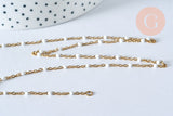 Collier Chaine acier 304 inoxydable doré 14k résine blanche 2mm-45cm, x1 (G1732)