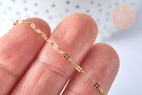 Collier Chaine complète acier dorée 14k dentelle,collier doré,sans nickel,acier doré,chaine complète,2mm,45cm, x1 G4821