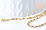 Collier Chaine complète maille myriade acier inoxydable 304 doré 44.5cm-2mm, x1 (G6976)