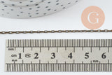 Chaine laiton forçat bronze 1.5mm, x5 metres (G9987)