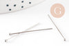 Clou tige tête boule acier 304 inoxydable platine 30mm, x20 (G9322)