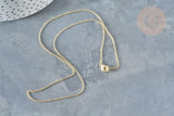 Collier Chaine avec fermoir fine dorée forçat 16K 2.5 microns 1.5mm - 45/50cm x1 (G1898)