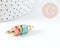 Connecteur tube talisman laiton doré 18K émaillé 37.5mm, x1 (G3540)