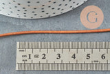 Cordon cuir naturel marron 2mm, x1 mètre (G0930)
