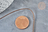 Cordon marron Métallisé tressé polyester 1mm, cordon métallisé pour bijoux , x1 mètre (G8173)