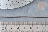 Cordon marron Métallisé tressé polyester 1mm, cordon métallisé pour bijoux , x1 mètre (G8173)