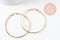 Créoles grande acier inoxydable doré IP 70mm, la paire (G0920)