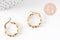 Créoles torsadées acier doré, oreille percée,sans nickel, boucles acier, 21mm, la paire (G0599)