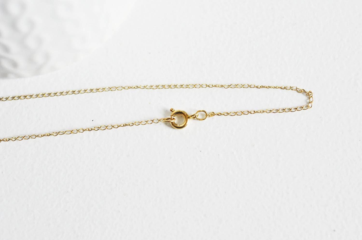 EP Chaine fine dorée gold-filled 14K, fchaine collier, création bijoux, chaine complète,chaine plaqué or,1.5 mm, 41cm-G1155