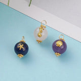 EP Pendentif ovale améthyste quartz rose lapis zamac doré 18mm,x 3 G6265