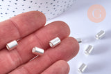 EP-Perles tube argentées zamac 8mm, x 20 (G0154)