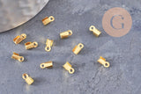 Embouts corde métal fer doré pincer 6mm, x100 (G0002)