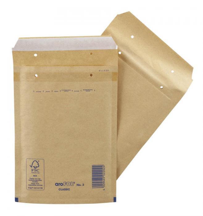 Enveloppes à bulles en papier Kraft 100x165mm, x10-20 (G3151)