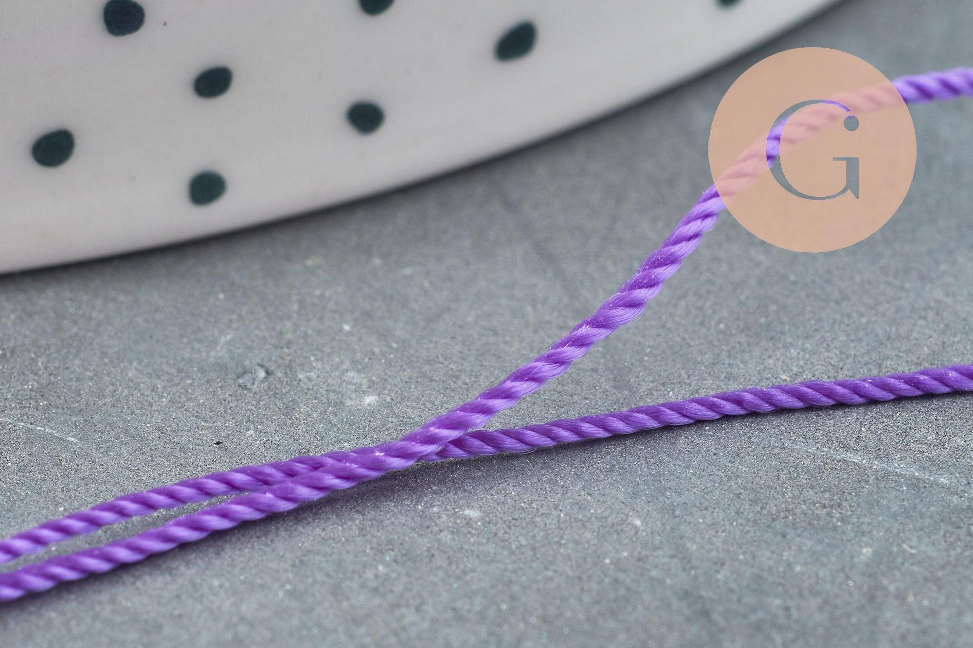 Fil violet nylon pour broderie couture bijoux 0.8mm, x 10Mètres (G1794)