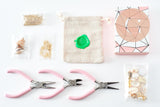 Kit Bracelet + Collier DIY – Thème Mystique / Océan / Fruits – Breloques + Chaîne Dorée – Idéal débutante & cadeau, x1 (G9554)