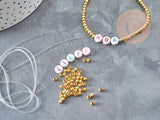 Kit Bracelet d'amitié prénom personnalisé doré, Coffrets et kits création de bijoux fantaisie DIY, pochette 1 bracelet (G9024)