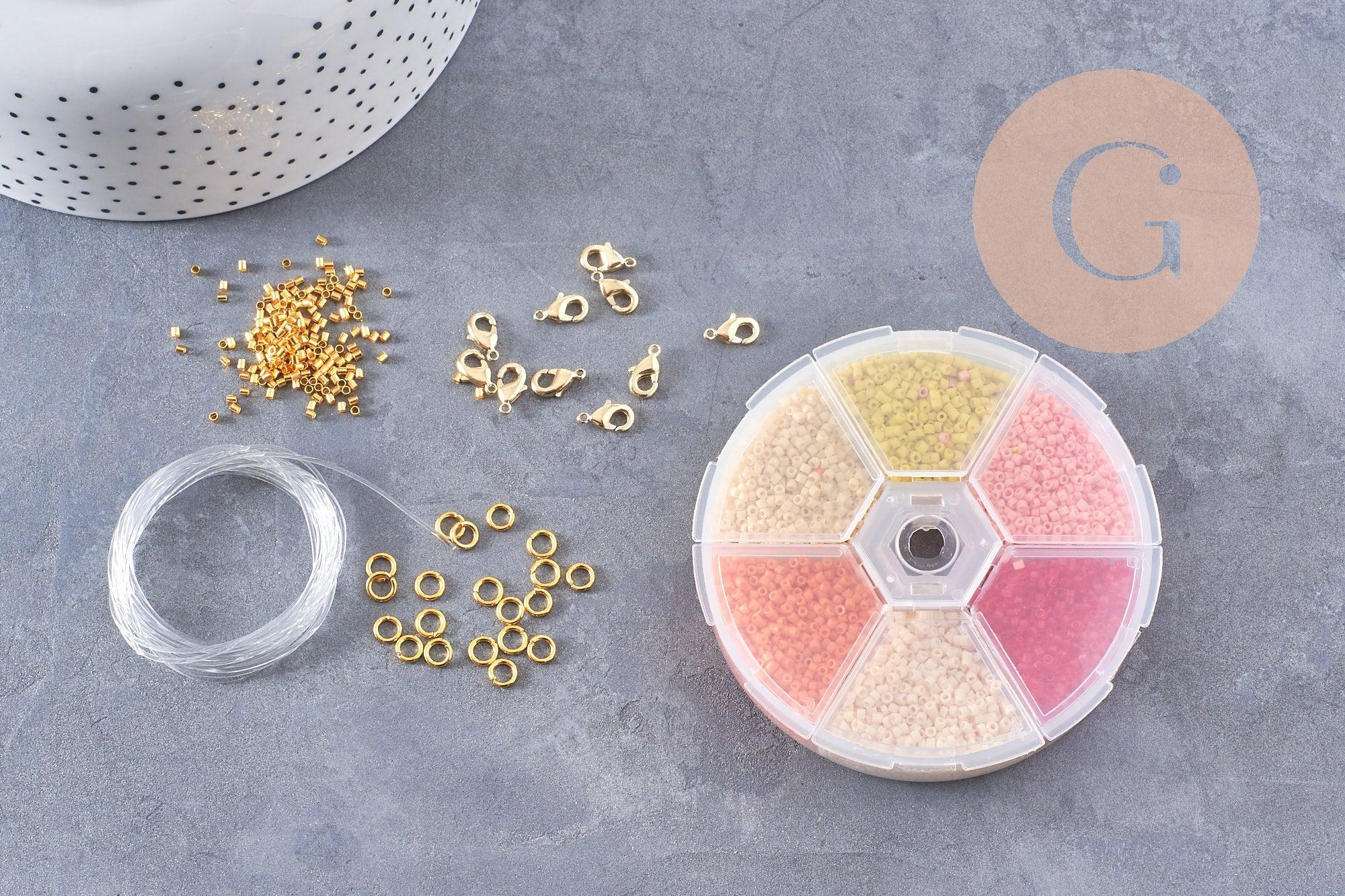 Kit de perles rocaille façon Miyuki Mix jaune-orange, x1 (G9190)