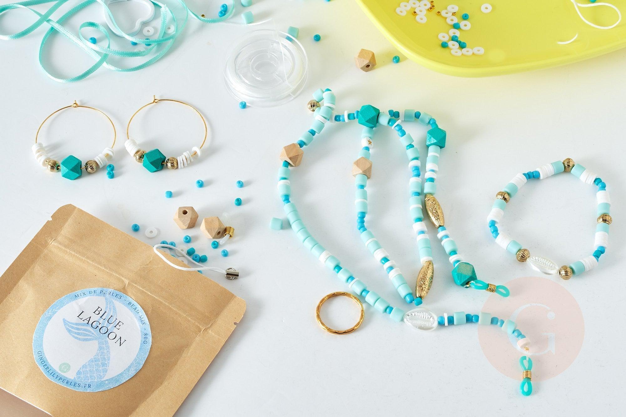 Kit mix de perles vertes Matcha Time, Coffrets et kits pour la création de bijoux fantaisie DIY, x1 (G8345)
