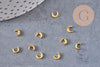 Lune à coller zamac doré 4x5mm,fournitures à coller pour décorer pierres et bijoux en inclusion résine, x2 G8250