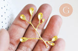 Pendentif branche feuille laiton 46mm,breloque laiton brut, bijou laiton,feuille dorée pour création bijoux, x1 (G6279)