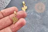 Pendentif cactus 304 acier inoxydable 19mm, un pendentif pour création DIY, x1 (G6026)