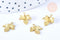 Pendentif feuille érable relief laiton brut 15x12mm, x5 (G6551)