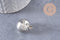 Pendentif rond Bola harmonie carillon argent platine 24mm, x1 (G5992)