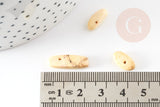 Perle ovale chips howlitejaune clair, pierre howlite naturelle, pierre,perle pierre,11-19mm, x20 perles, G4416