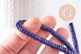 Perles coquillage bleu naturel heishi 5-6mm, x1 fil de 40cm (G3911)