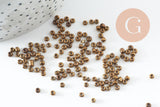Petite perles de rocaille verre bronze 2.5mm, x10Gr (G0825)