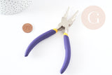 Pince 6 en 1 fabrication de bijoux bout rond acier carbone, x1 (G4103)